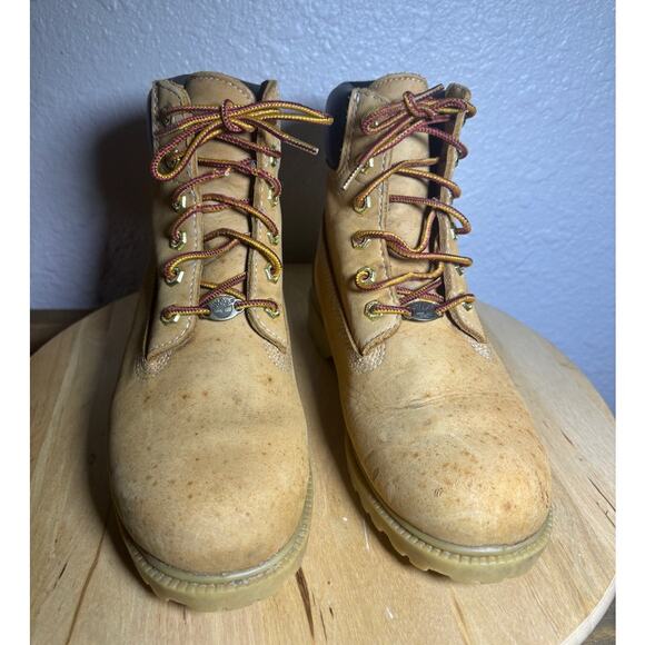Womens Size 8.5M Nubuck Tan 6" Timberland Boots 10317 Ortholite WorkHiking Boots - Picture 3 of 9